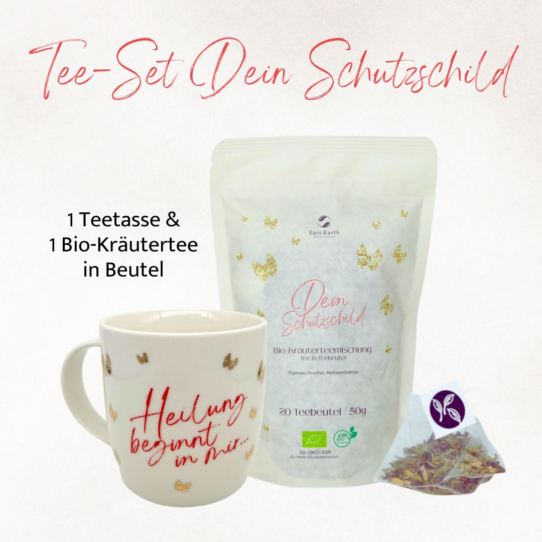 Tee-Set: Teetasse & Dein Schutzschild Tee in Beutel