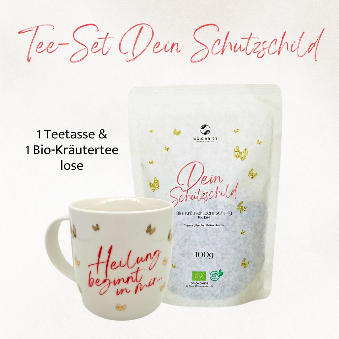 Tee-Set: Teetasse & Dein Schutzschild Tee lose
